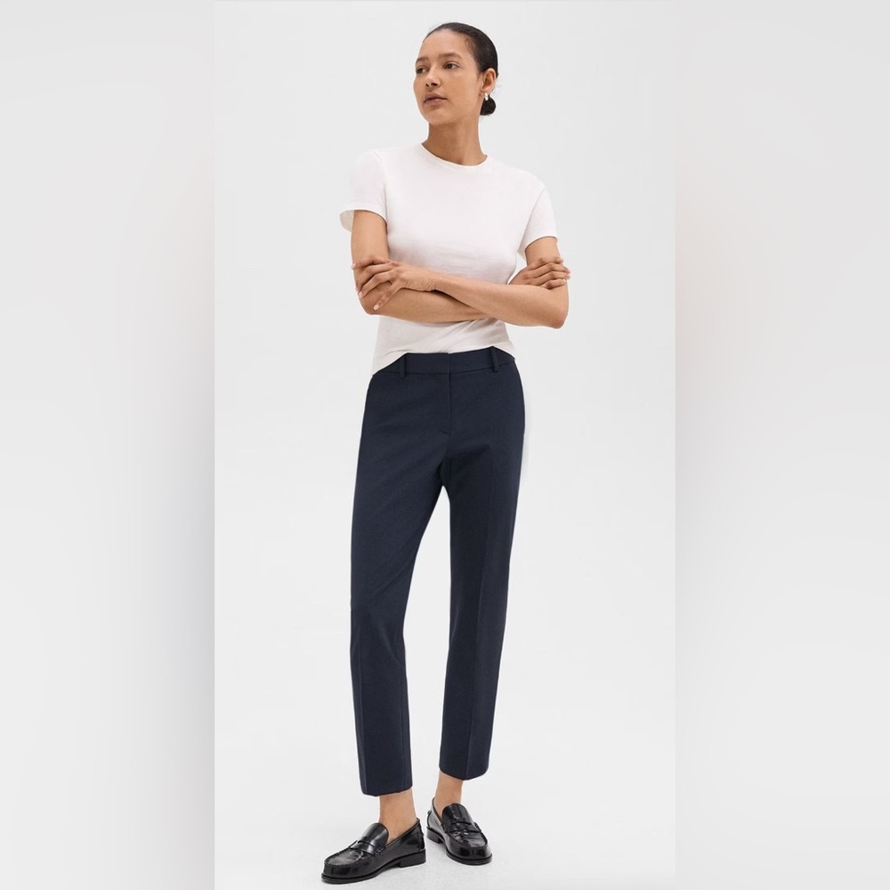 Theory Navy Wool Treeca pants- size 6